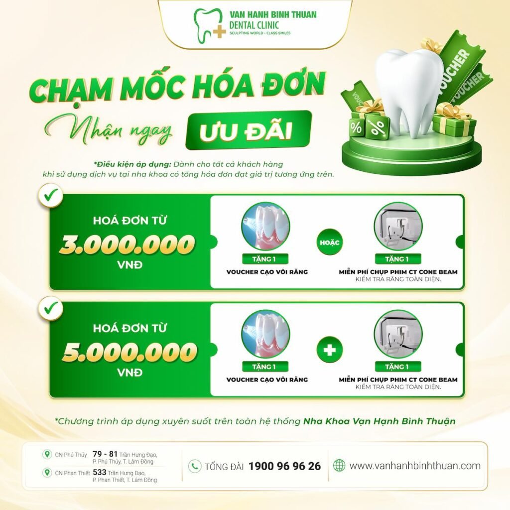 CHẠM MỐC HÓA ĐƠN – NHẬN NGAY ƯU ĐÃI CHĂM SÓC RĂNG MIỆNG