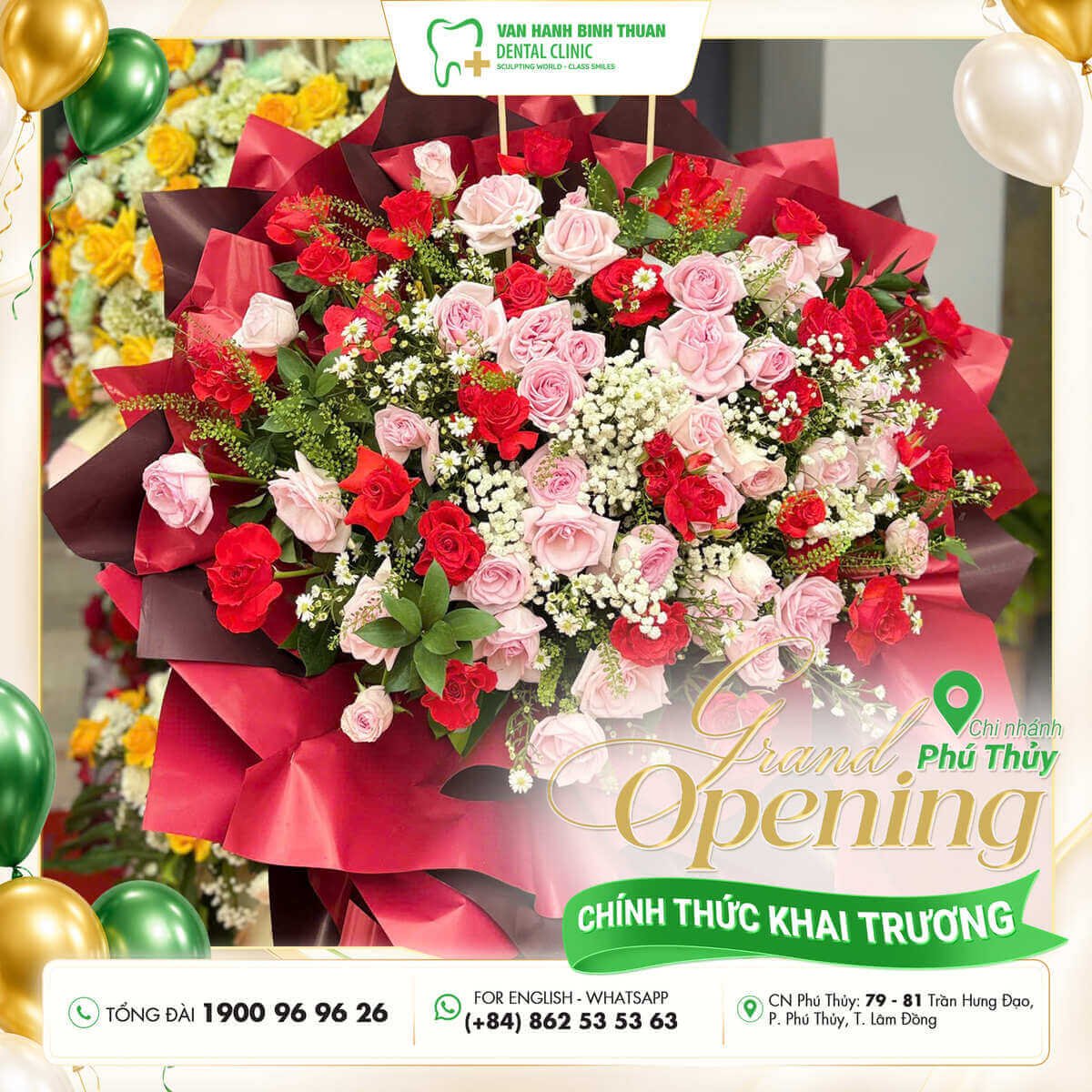 Lãng hoa mừng khai trương chi nhánh nha khoa Vạn Hạnh Bình Thuận