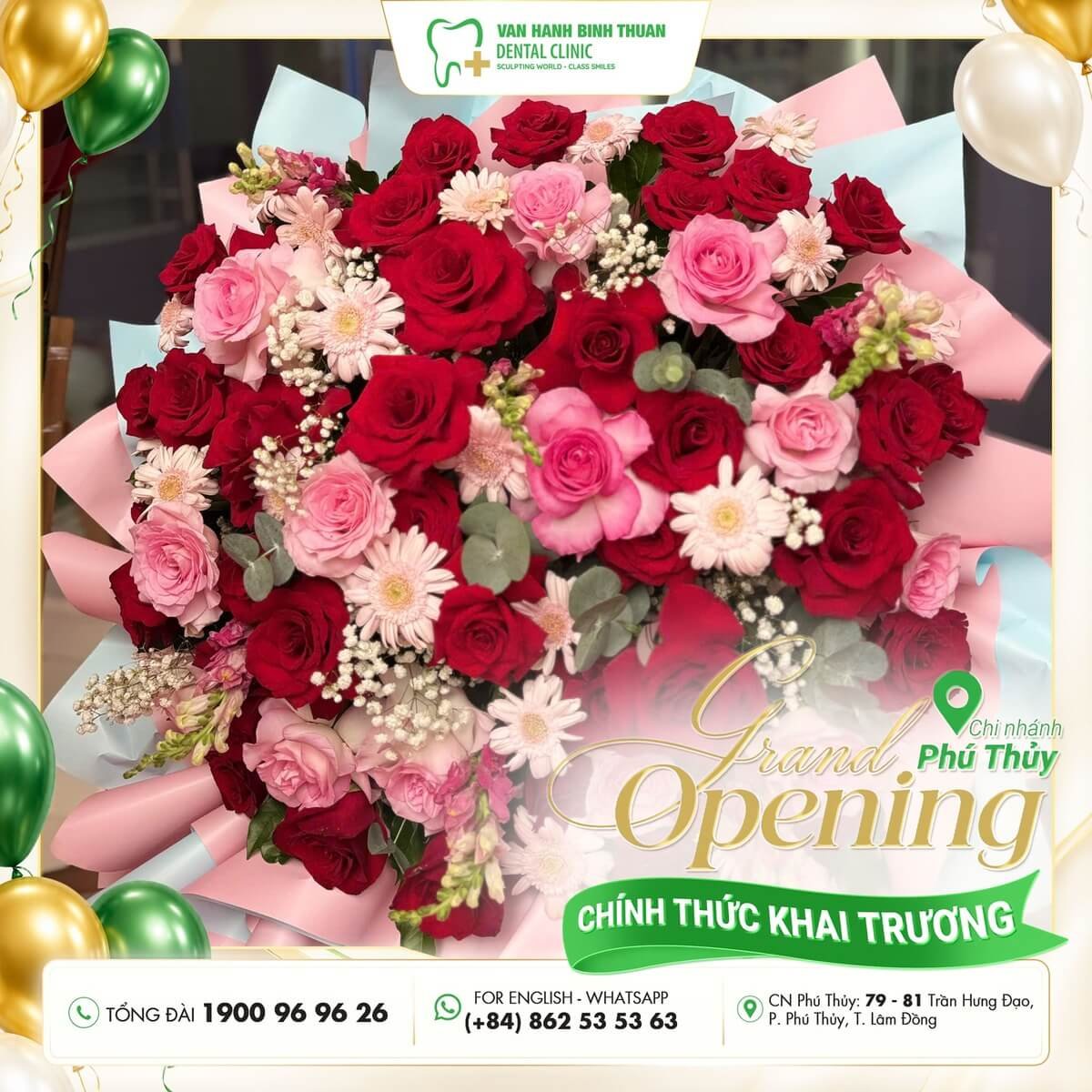 Lãng hoa mừng khai trương chi nhánh nha khoa Vạn Hạnh Bình Thuận