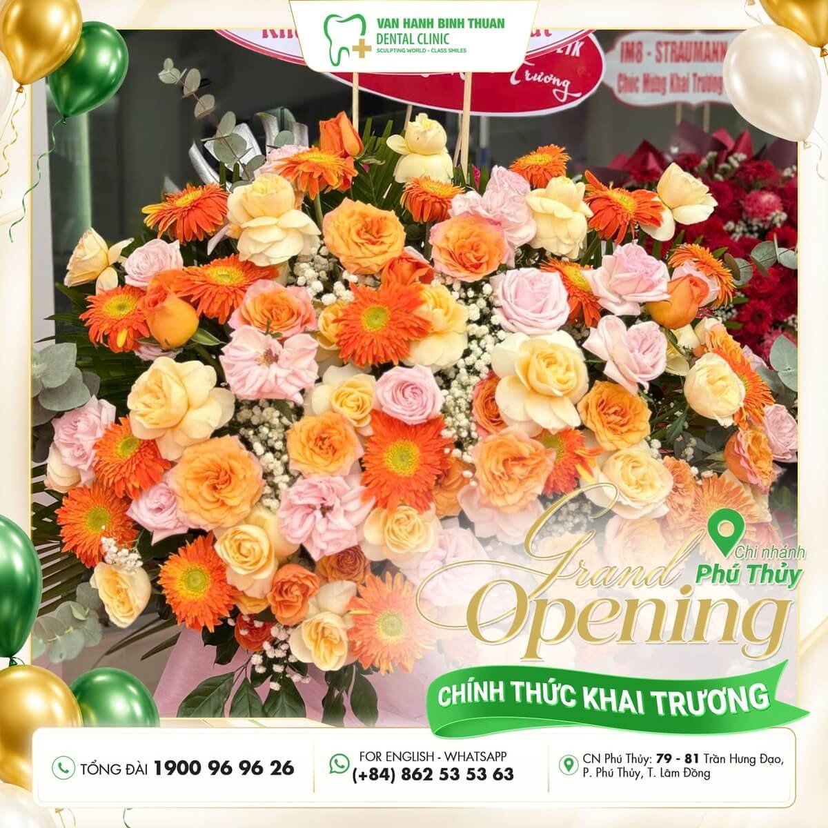 Lãng hoa mừng khai trương chi nhánh nha khoa Vạn Hạnh Bình Thuận