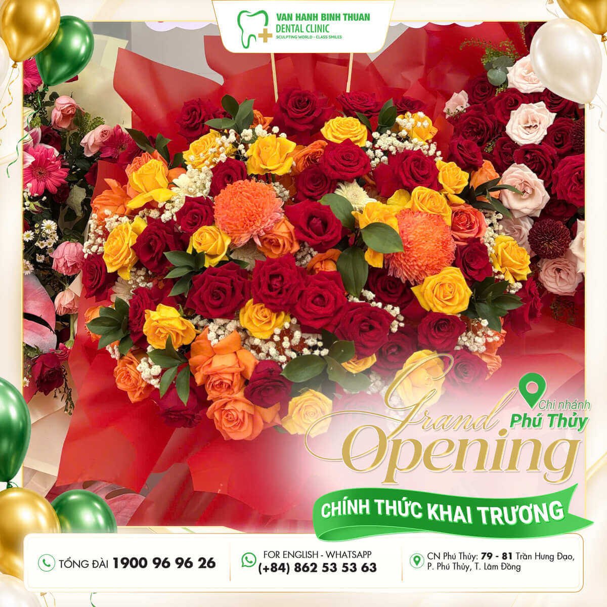 Lãng hoa mừng khai trương chi nhánh nha khoa Vạn Hạnh Bình Thuận