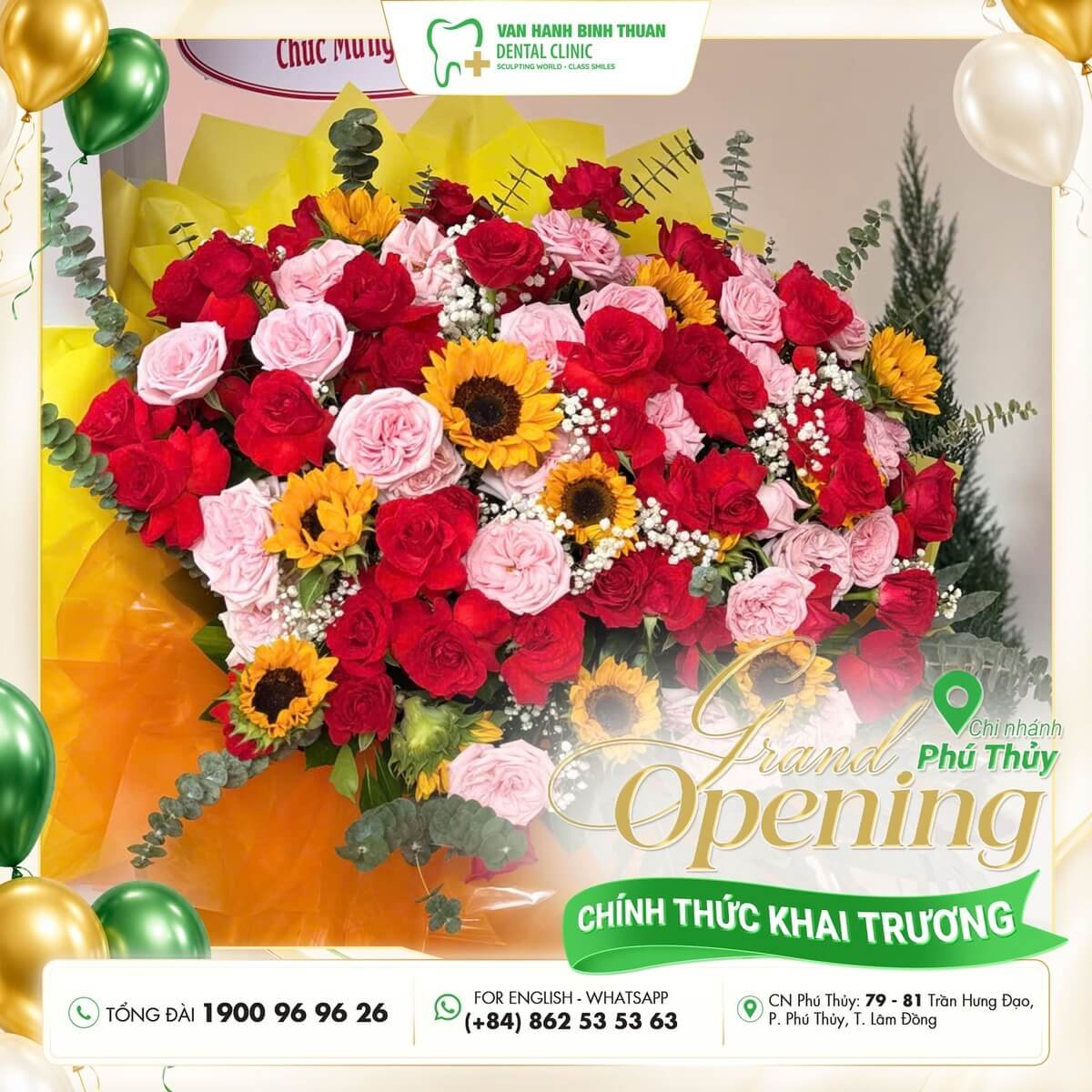 Lãng hoa mừng khai trương chi nhánh nha khoa Vạn Hạnh Bình Thuận