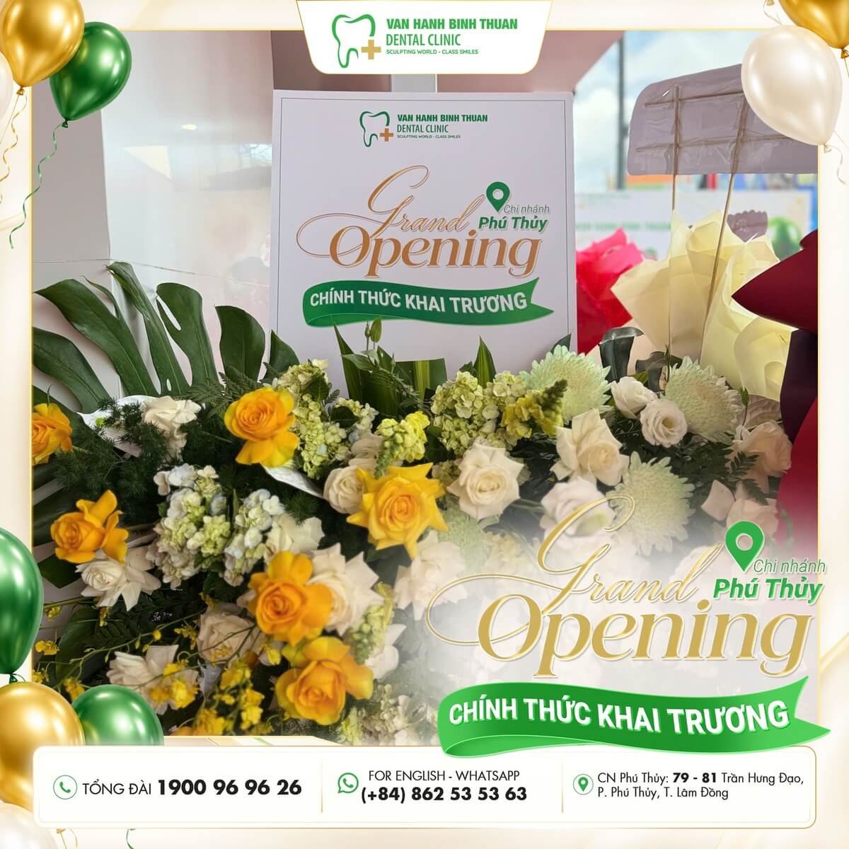 Lãng hoa mừng khai trương chi nhánh nha khoa Vạn Hạnh Bình Thuận