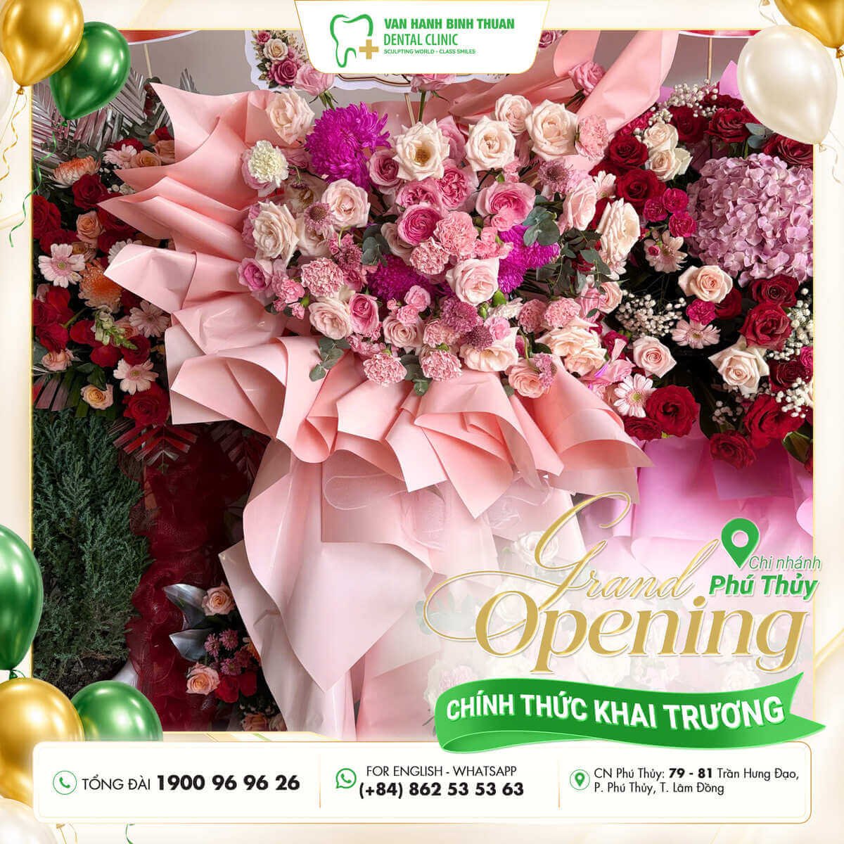 Lãng hoa mừng khai trương chi nhánh nha khoa Vạn Hạnh Bình Thuận