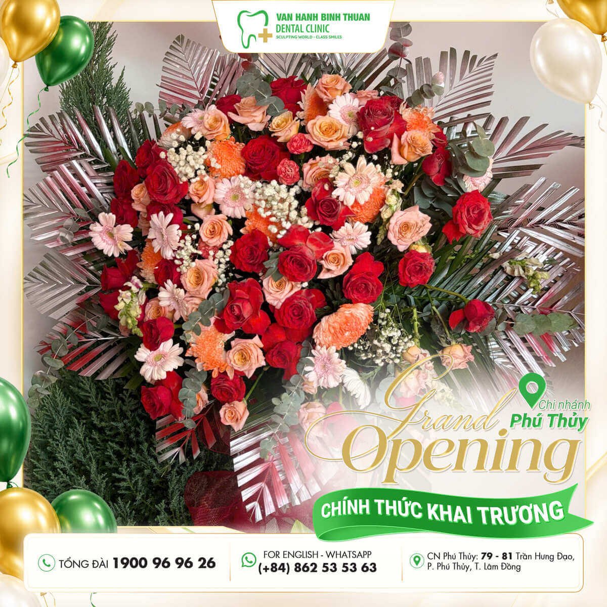 Lãng hoa mừng khai trương chi nhánh nha khoa Vạn Hạnh Bình Thuận