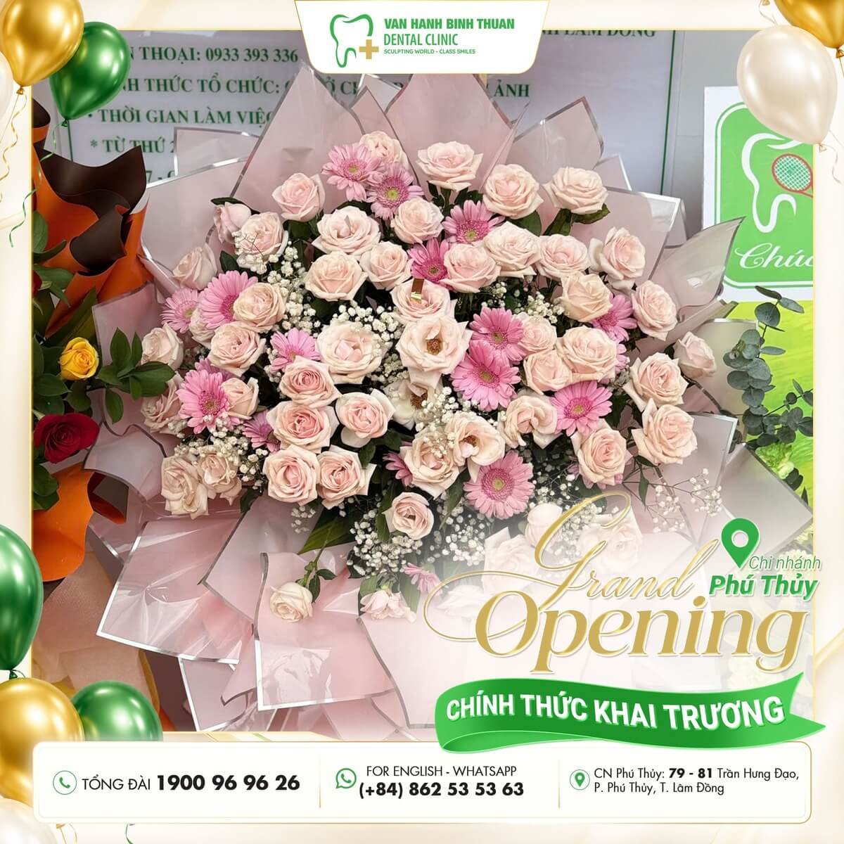 Lãng hoa mừng khai trương chi nhánh nha khoa Vạn Hạnh Bình Thuận