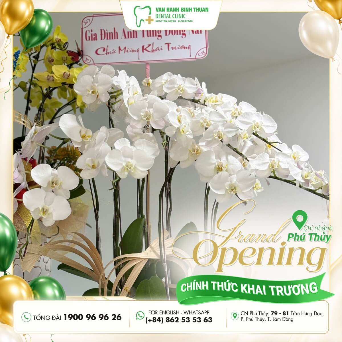 Lãng hoa mừng khai trương chi nhánh nha khoa Vạn Hạnh Bình Thuận
