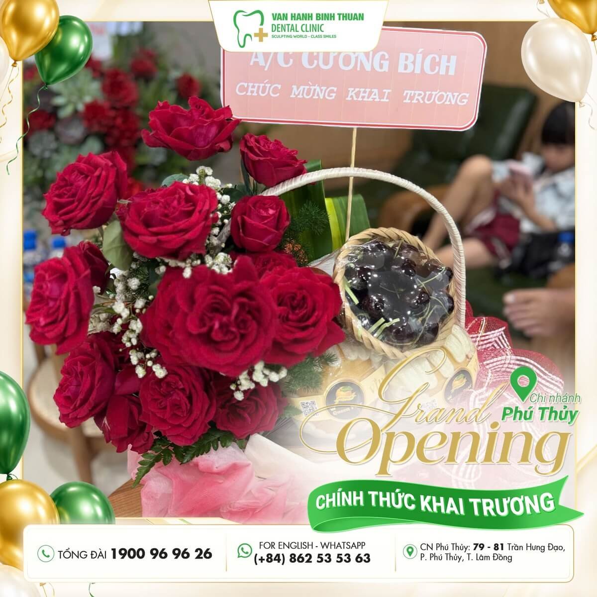 Lãng hoa mừng khai trương chi nhánh nha khoa Vạn Hạnh Bình Thuận