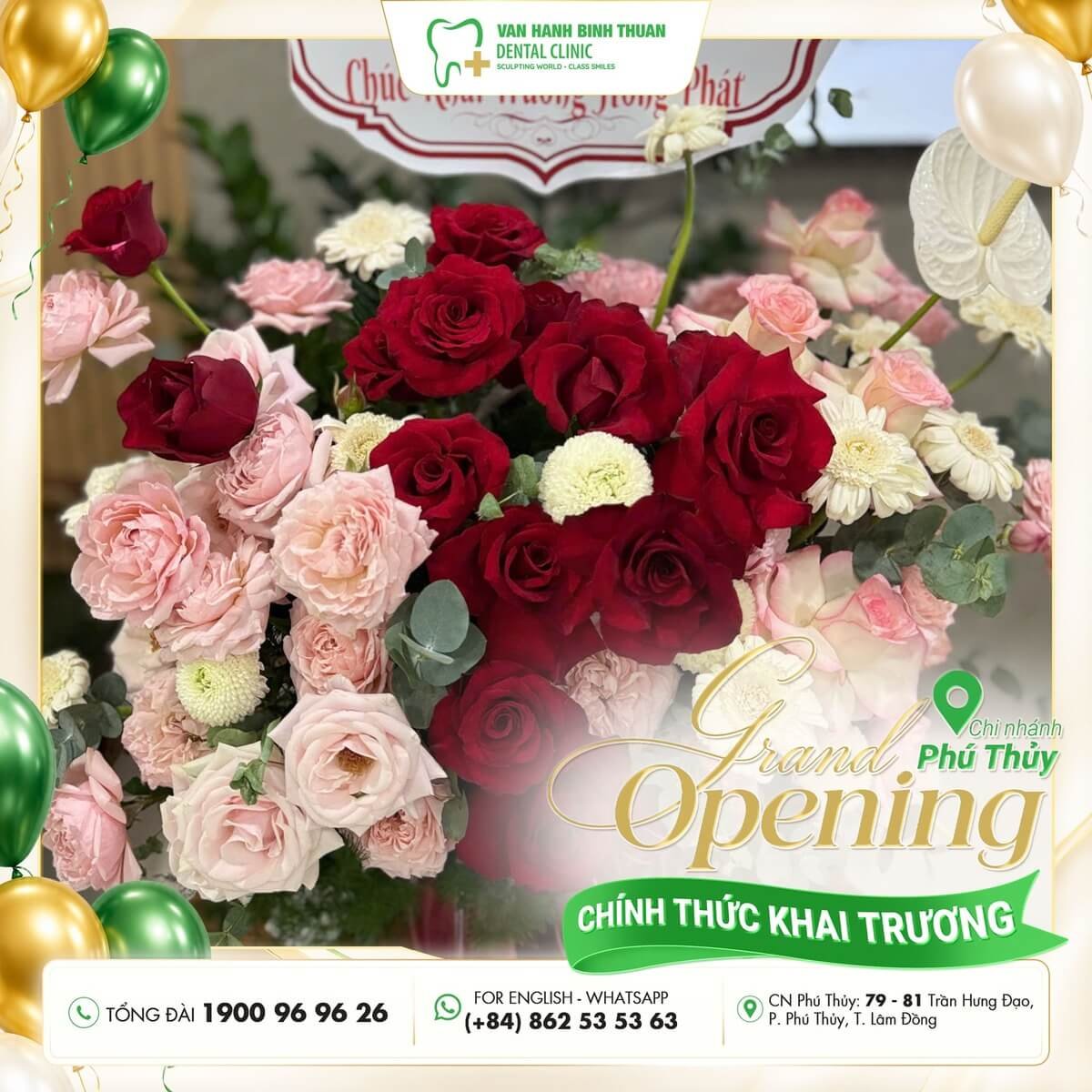 Lãng hoa mừng khai trương chi nhánh nha khoa Vạn Hạnh Bình Thuận