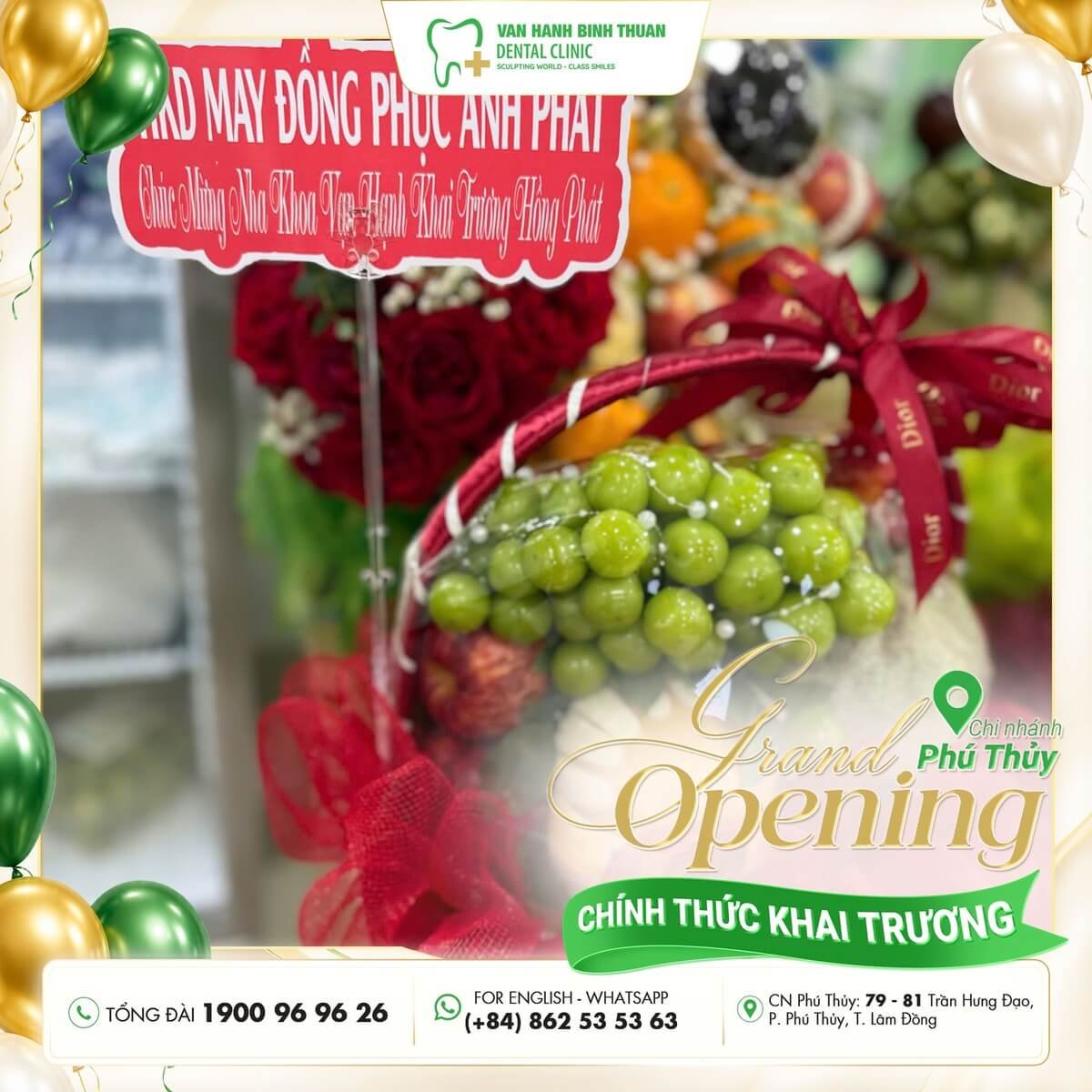 Lãng hoa mừng khai trương chi nhánh nha khoa Vạn Hạnh Bình Thuận