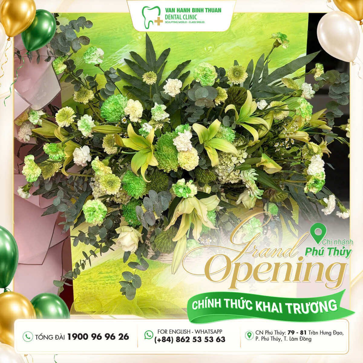 Lãng hoa mừng khai trương chi nhánh nha khoa Vạn Hạnh Bình Thuận