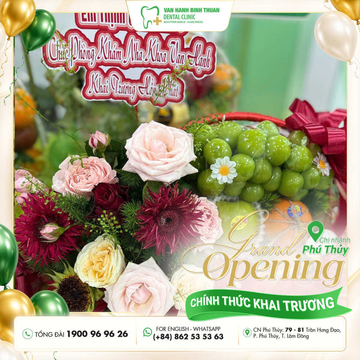 Lãng hoa mừng khai trương chi nhánh nha khoa Vạn Hạnh Bình Thuận