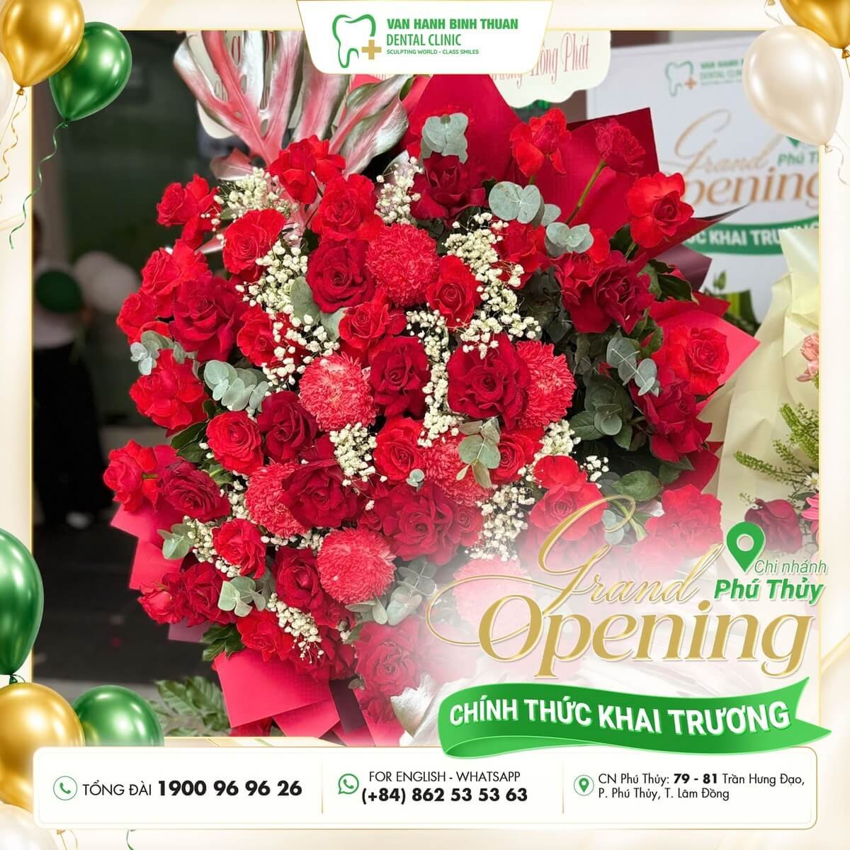 Lãng hoa mừng khai trương chi nhánh nha khoa Vạn Hạnh Bình Thuận