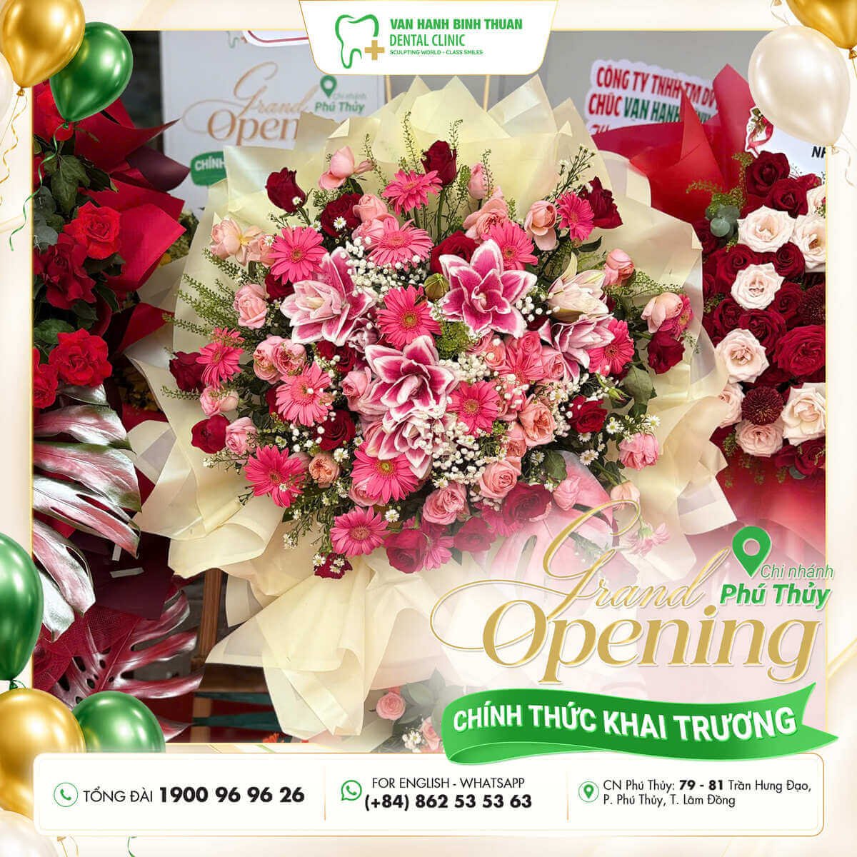 Lãng hoa mừng khai trương chi nhánh nha khoa Vạn Hạnh Bình Thuận