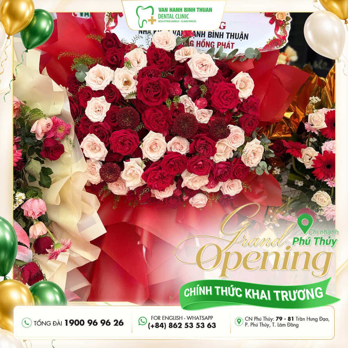 Lãng hoa mừng khai trương chi nhánh nha khoa Vạn Hạnh Bình Thuận