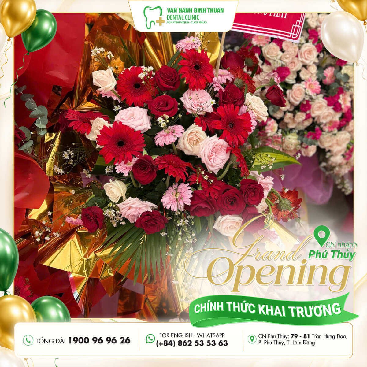 Lãng hoa mừng khai trương chi nhánh nha khoa Vạn Hạnh Bình Thuận