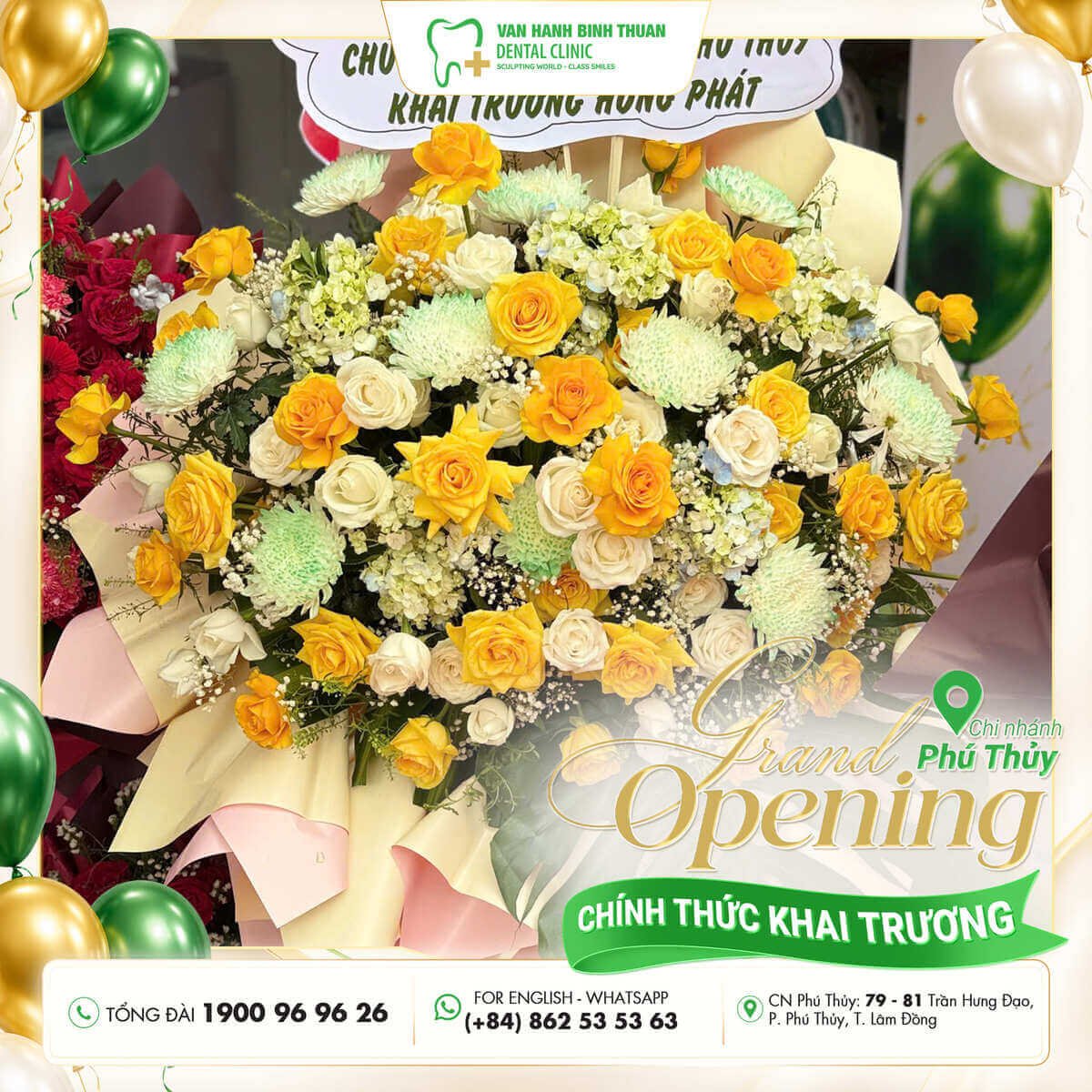 Lãng hoa mừng khai trương chi nhánh nha khoa Vạn Hạnh Bình Thuận