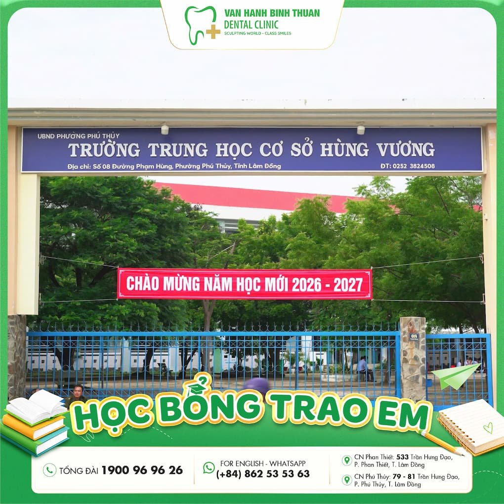 Nha khoa Vạn Hạnh Bình Thuận đồng hành cùng Trường THCS Hùng Vương khai giảng