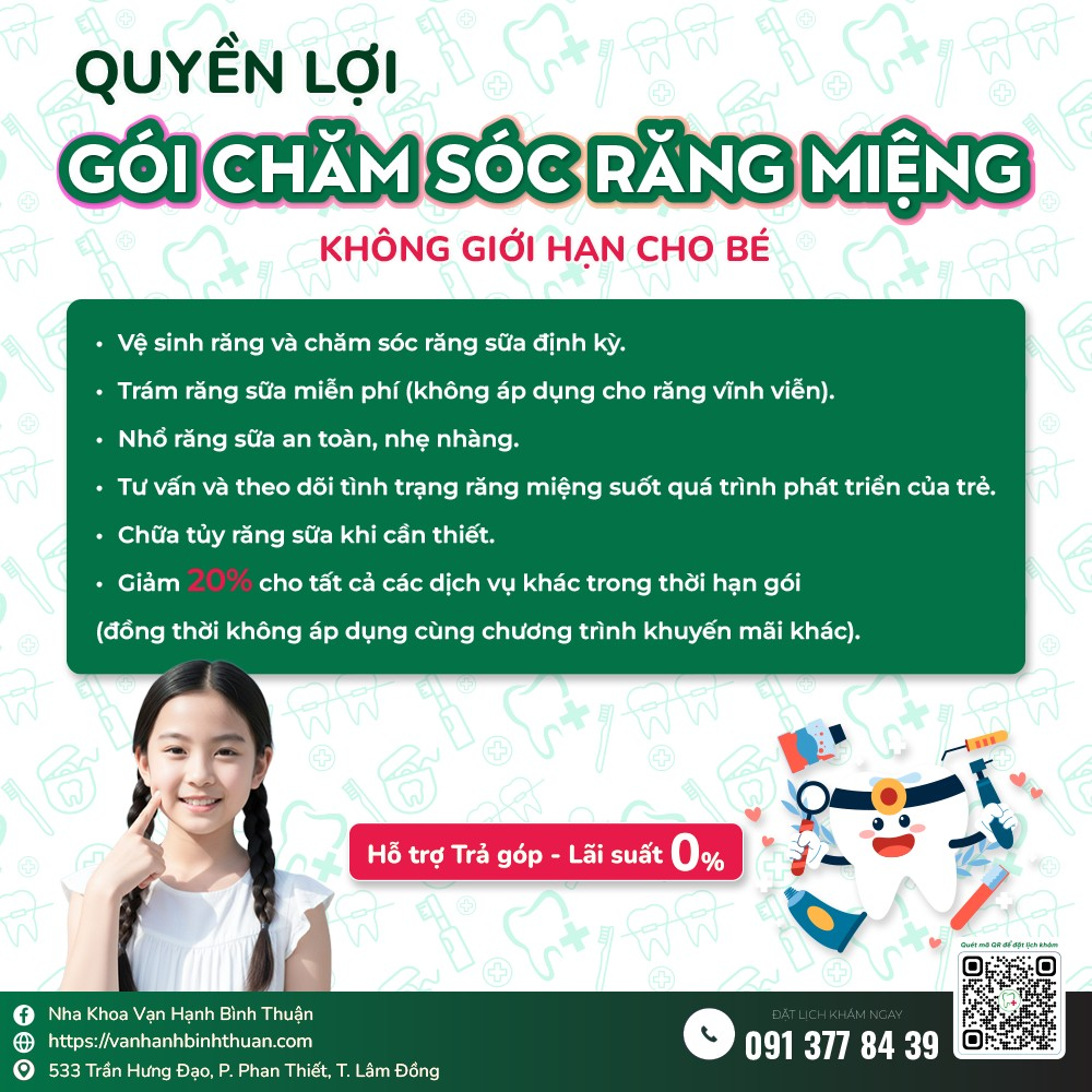 🎉 NHA KHOA VẠN HẠNH RA MẮT GÓI CHĂM SÓC RĂNG TOÀN DIỆN CHO TRẺ DƯỚI 12 TUỔI 🎉