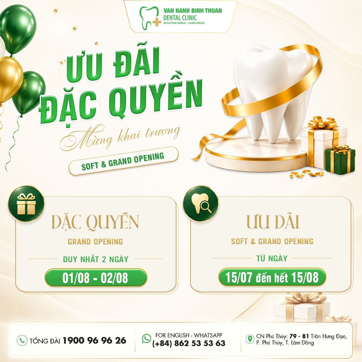Ưu đãi đặc quyền khai trương
