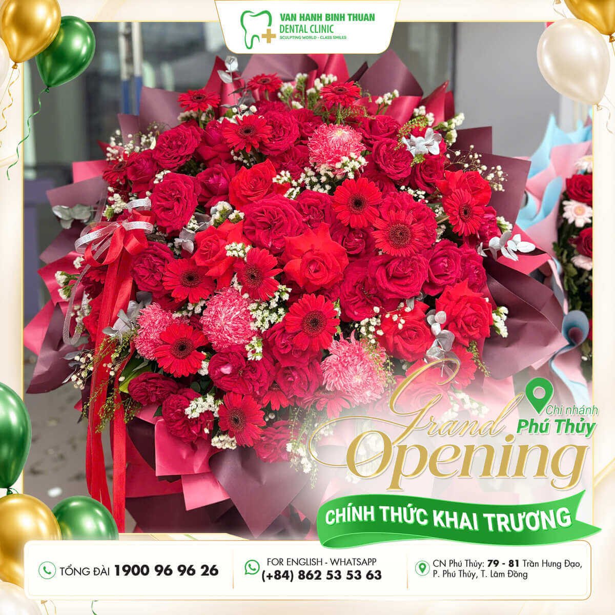 Lãng hoa mừng khai trương chi nhánh nha khoa Vạn Hạnh Bình Thuận