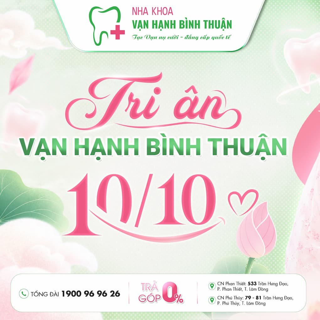Tri Ân Vạn Hạnh Bình Thuận ưu đãi lên đến 10% cho tất cả các dịch vụ